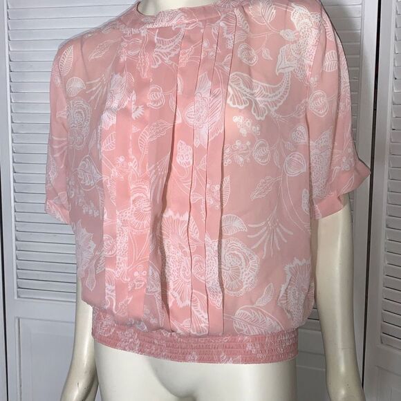 Vintage Pink Sheer Chiffon Pullover Slouchy Blouse Size 18 - Picture 5 of 16